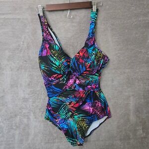 Miraclesuit Oceanus Swimsuit 20W Shaping Multicolor Tropical Floral One Piece